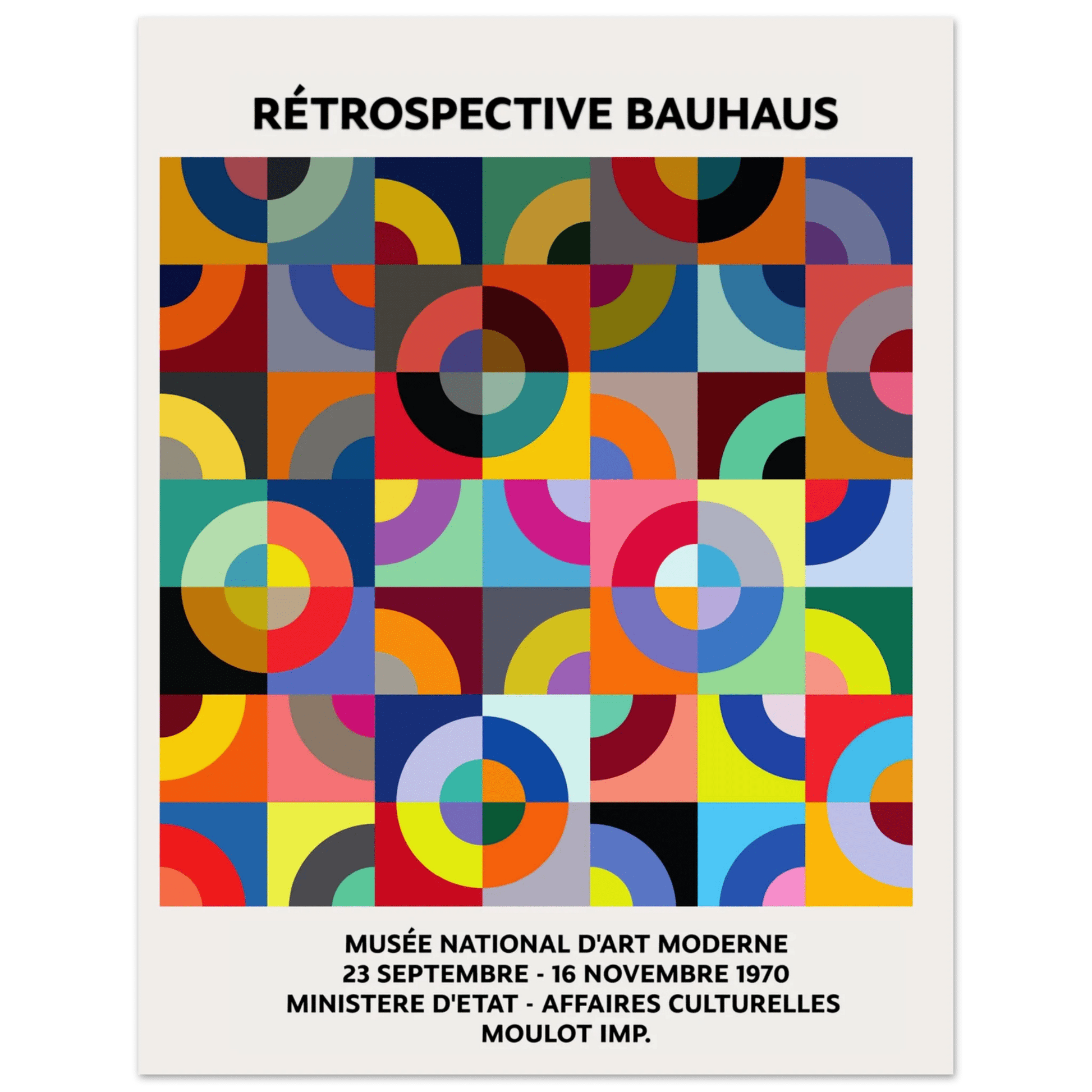 1970 Paris Bauhaus Exhibition Poster #1 11x14