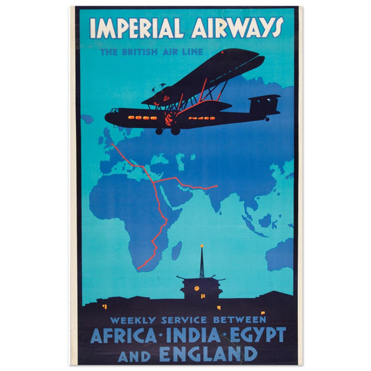 Classic Imperial Airways Travel Poster - Vintage Aviation Art Print 11x17 Default Title