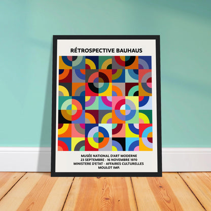 Framed 1970 Paris Bauhaus Exhibition Poster #3 11x14 Black frame