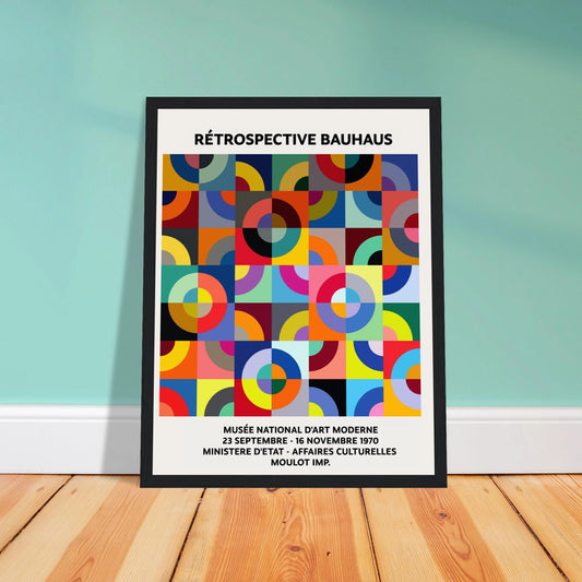 Framed 1970 Paris Bauhaus Exhibition Poster #3 11x14 Black frame