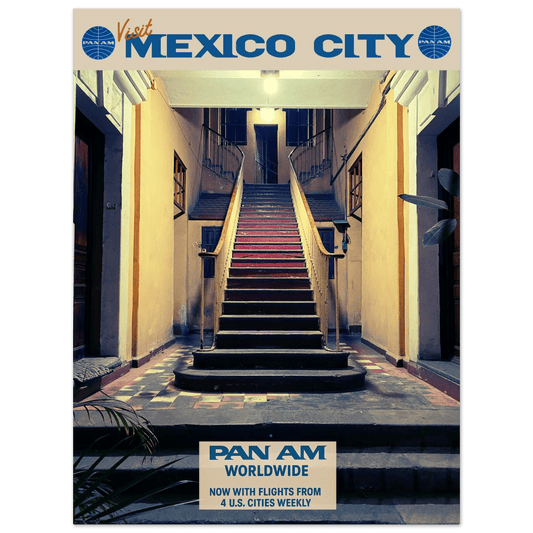 Mexico City Pan Am Art Deco Travel Poster 30x40 cm 12x16″