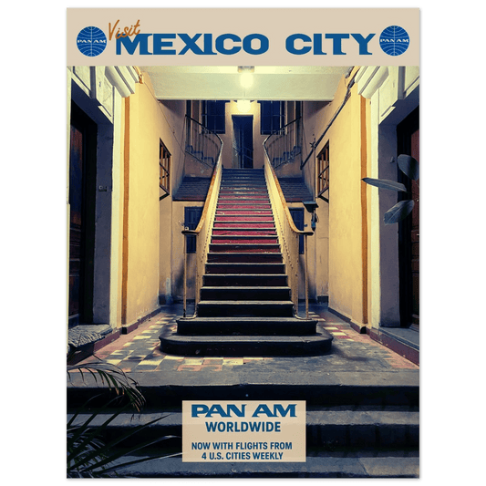 Mexico City Pan Am Art Deco Travel Poster 75x100 cm 30x40″