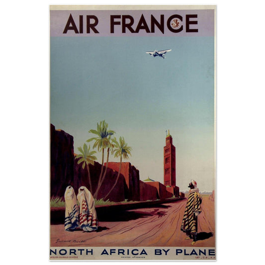 Rare 1930s Air France North Africa Travel Poster 11x17 Default Title